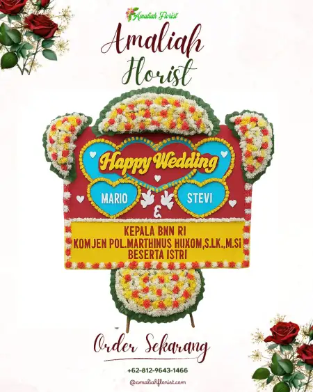 Papan Bunga Pernikahan Imopuro